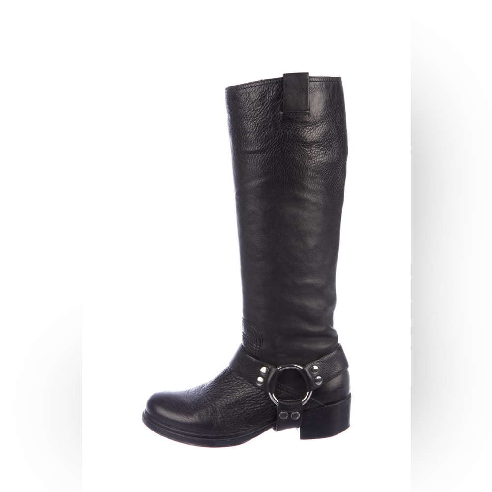 Miu Miu Black Leather Riding Boots - Resoled - Size 8.5